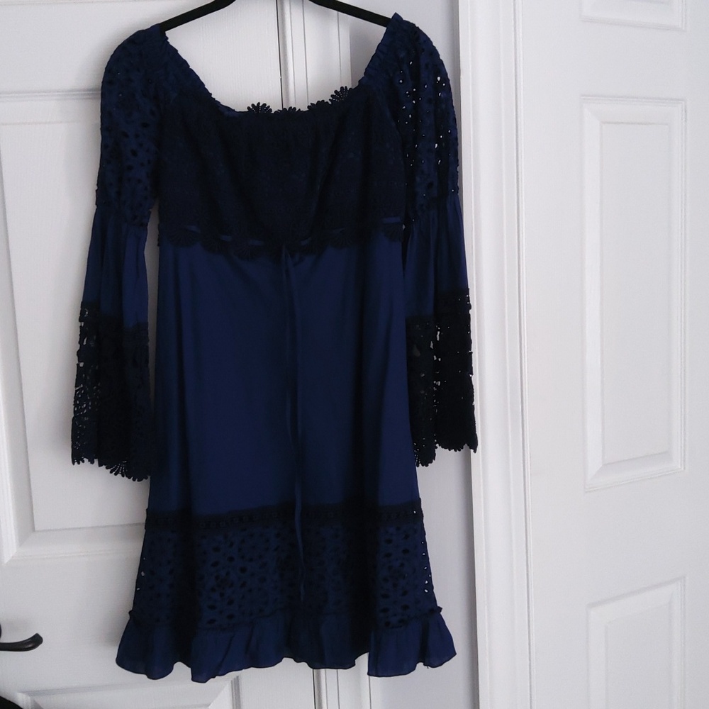 💥NEW💥Italian Navy Off-shoulder Dress/Cover-up